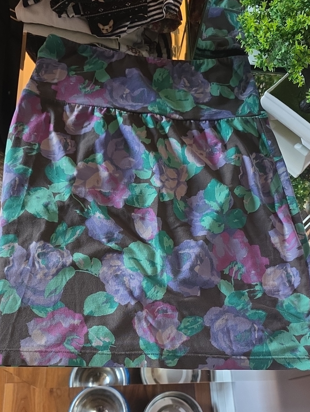 Talula Floral Mini Skirt in Purple, Teal & Pink